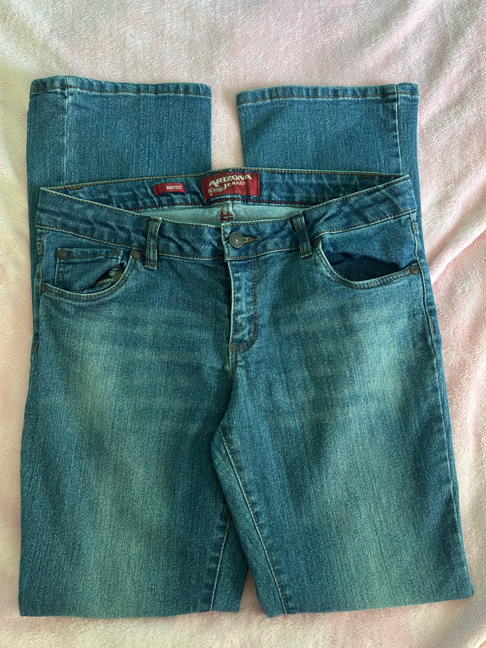 Arizona Low Rise Bootcut Medium Wash Blue Jeans Size 16.5 Plus